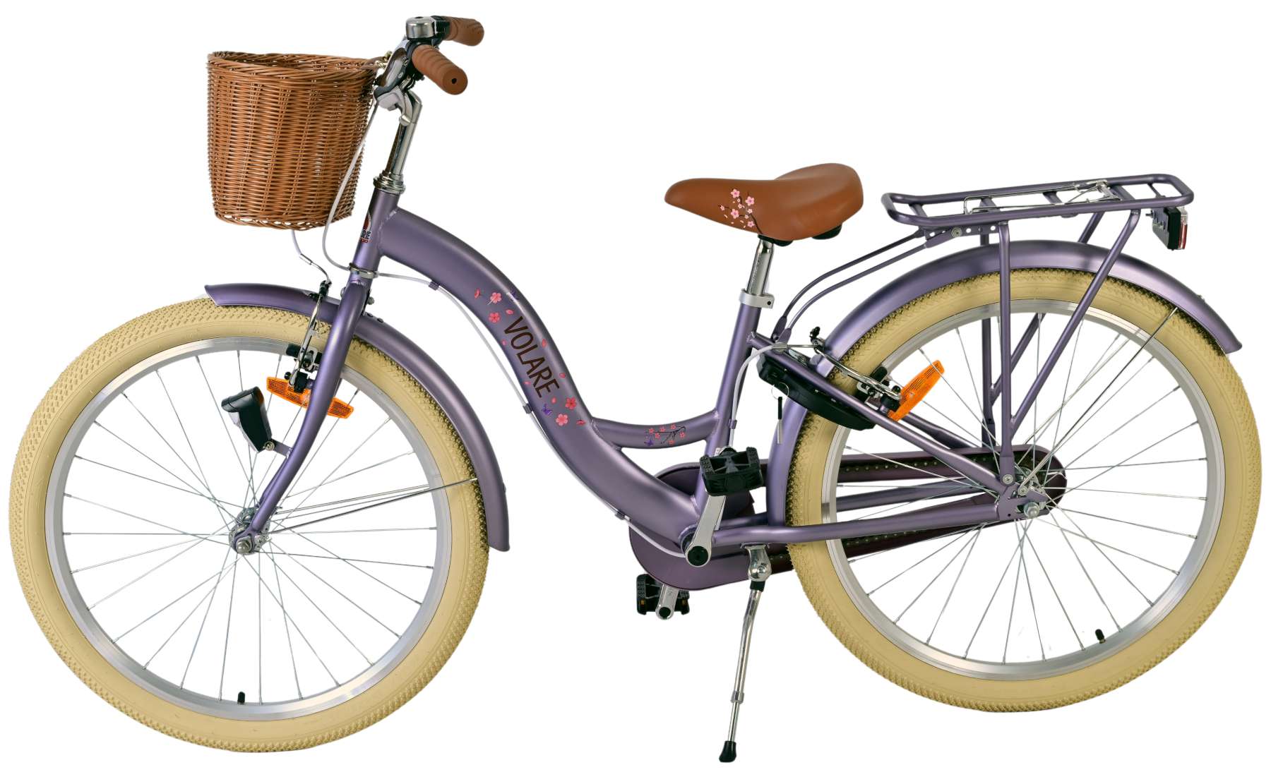 Volare bloesem kinderfiets - meisjes - 24 inch - paars - twee handremmen