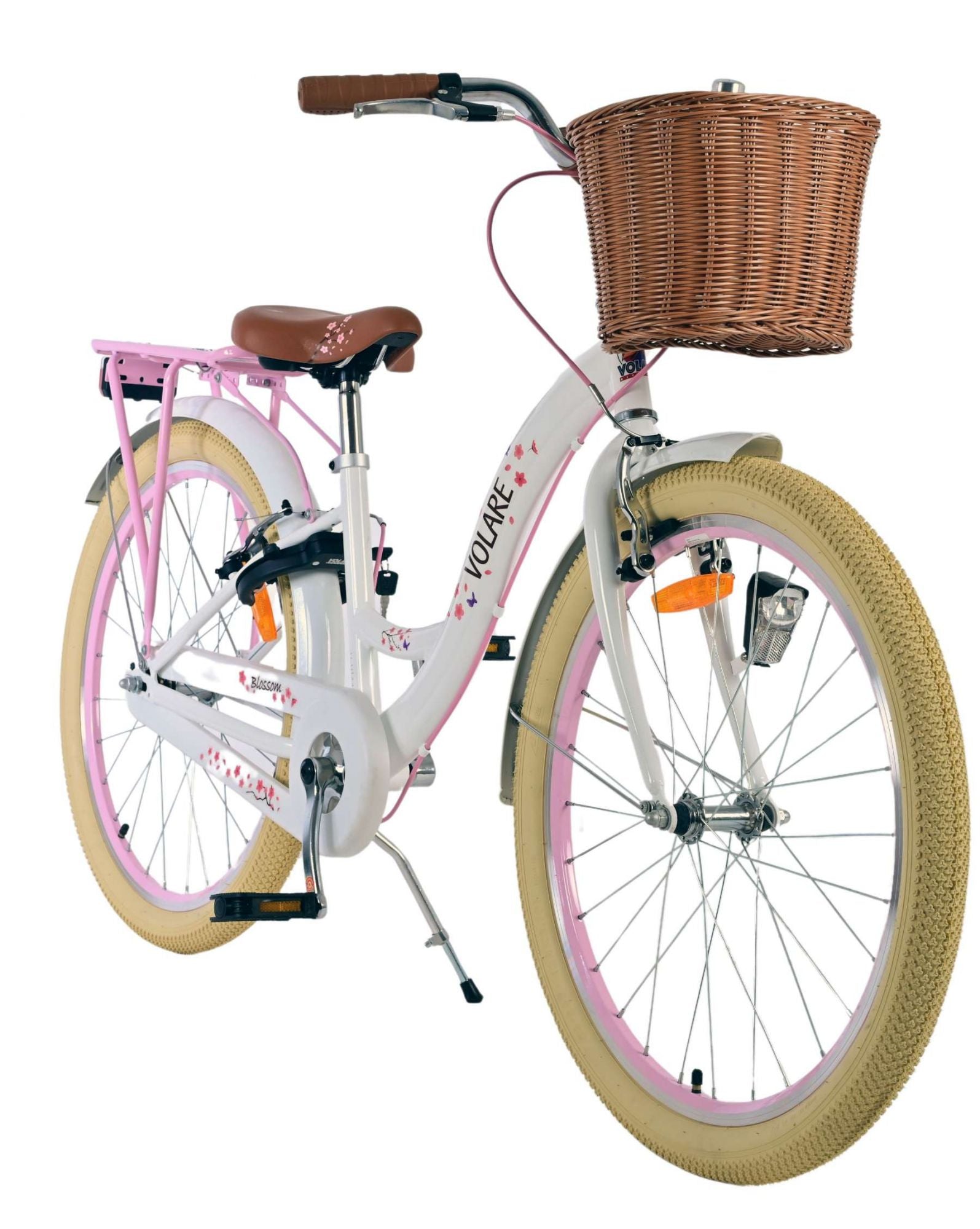 Volare bloesem kinderfiets - meisjes - 24 inch - wit - twee handremmen