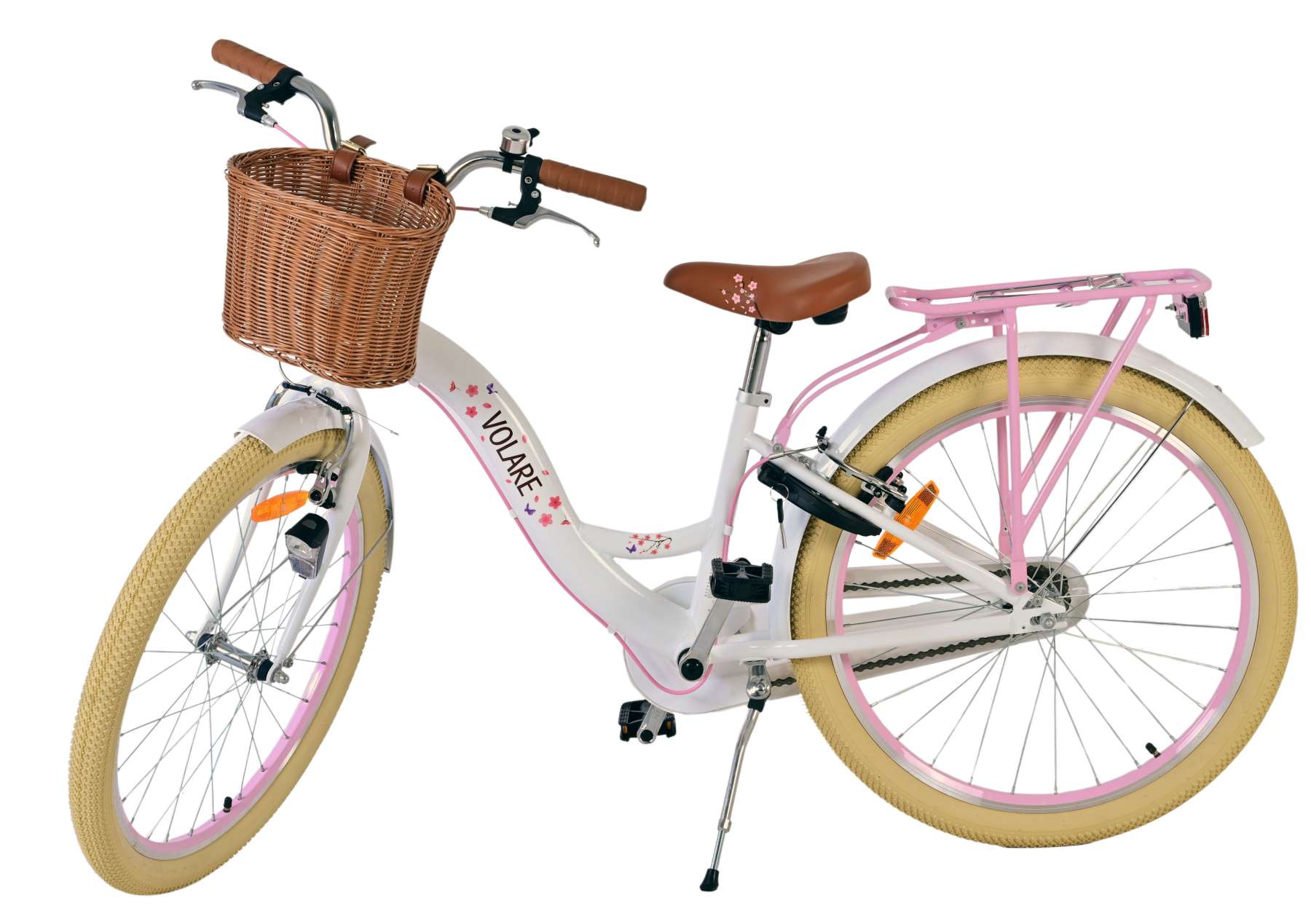Volare bloesem kinderfiets - meisjes - 24 inch - wit - twee handremmen