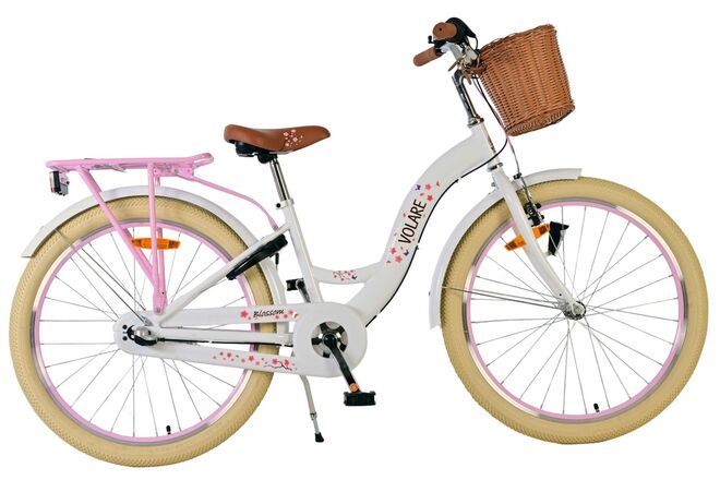Volare bloesem kinderfiets - meisjes - 24 inch - wit - 3 versnellingen