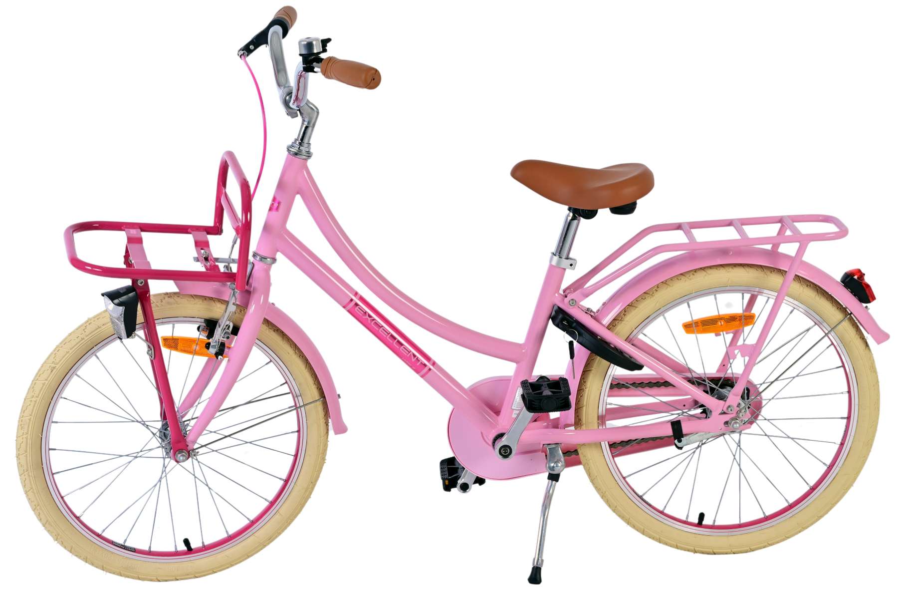 Volare uitstekende kinderfiets - meisjes - 20 inch - roze - 3 versnellingen