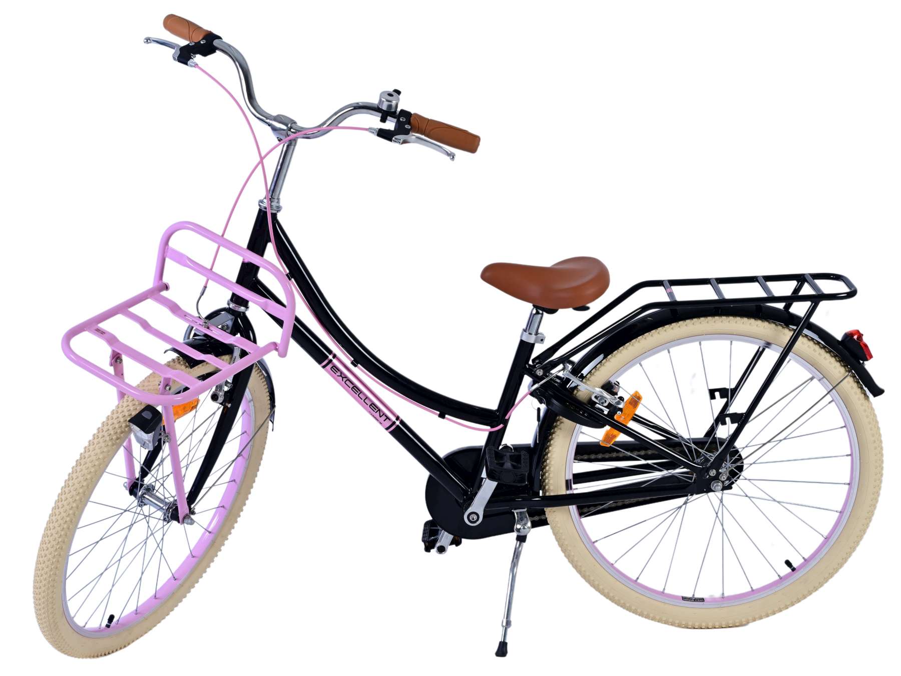 Volare Excellent Kinderfiets - Meisjes - 24 inch - Zwart - Twee handremmen