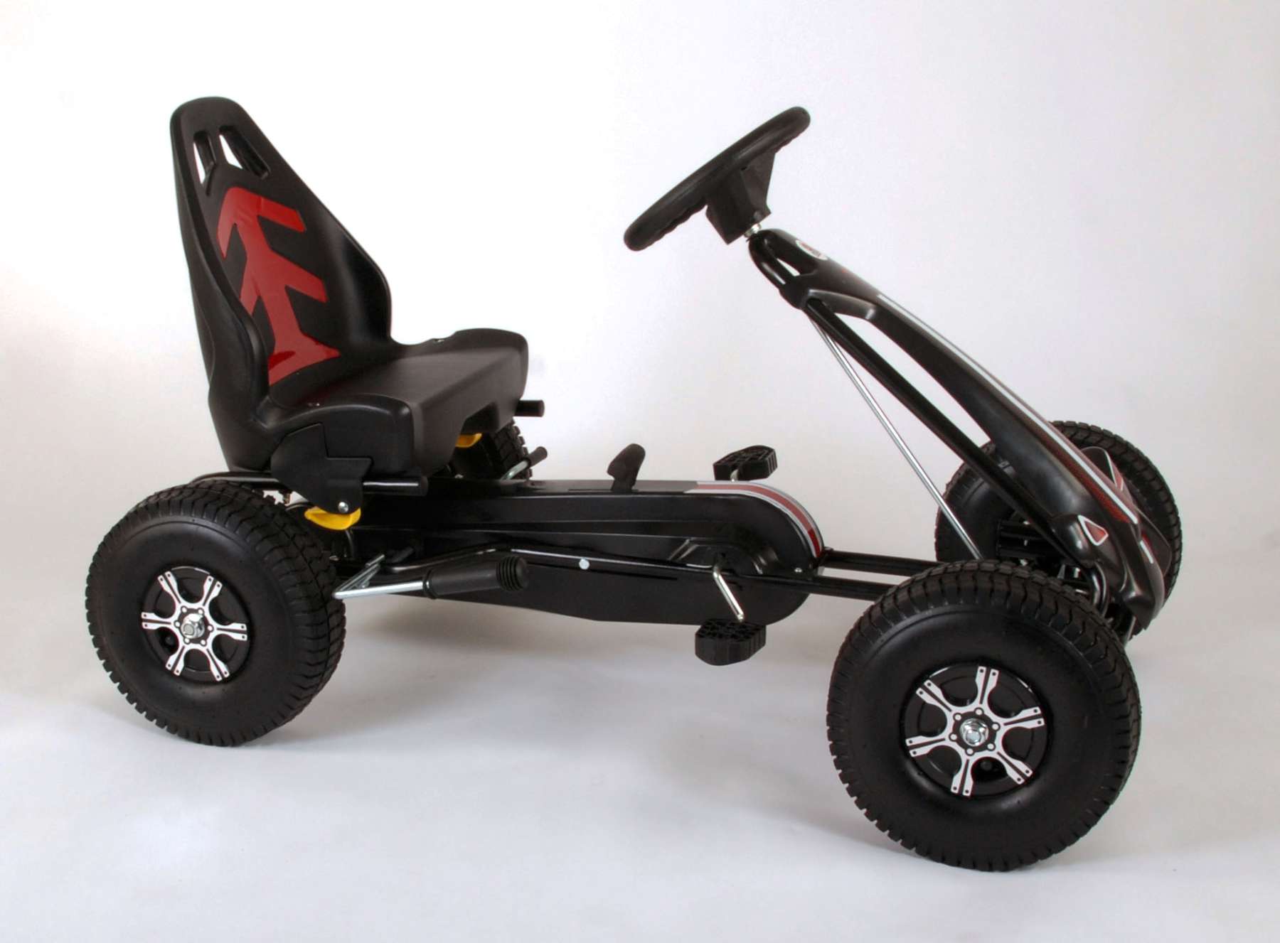 Volare go kart racing car - jongens - groot - luchtbanden - zwart