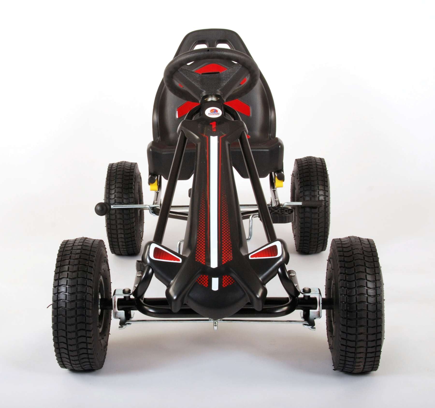 Volare go kart racing car - jongens - groot - luchtbanden - zwart