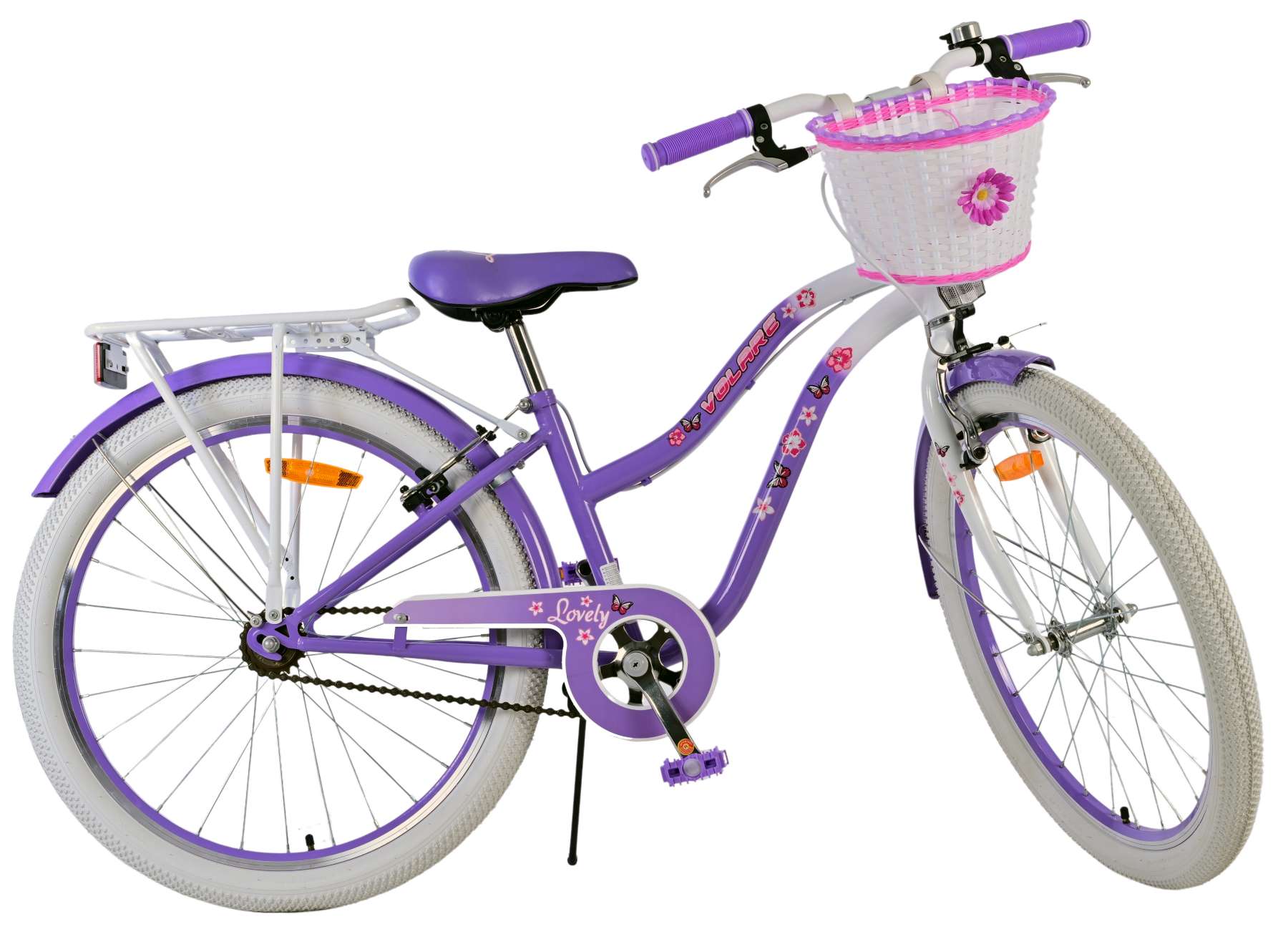 Volare mooie kinderfiets - meisjes - 24 inch - paars - twee handremmen