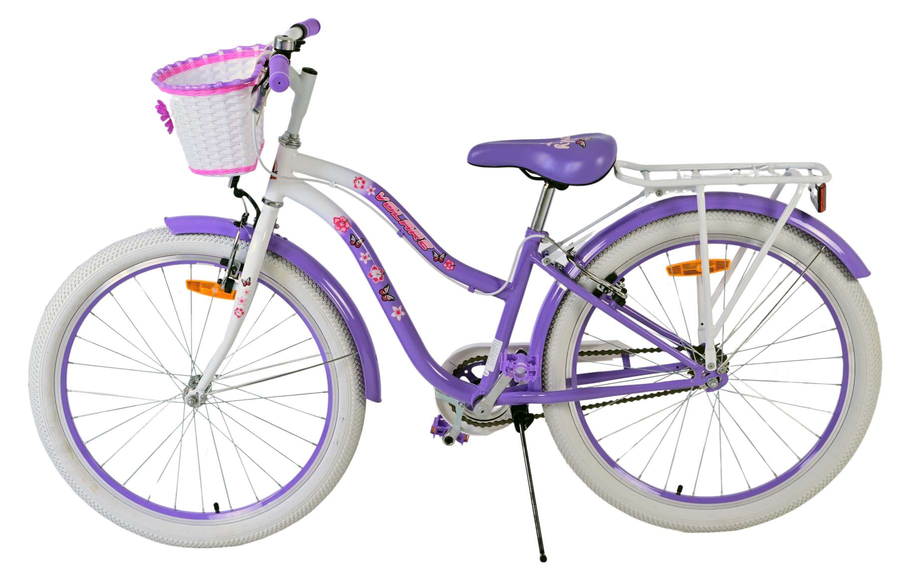 Volare mooie kinderfiets - meisjes - 24 inch - paars - twee handremmen