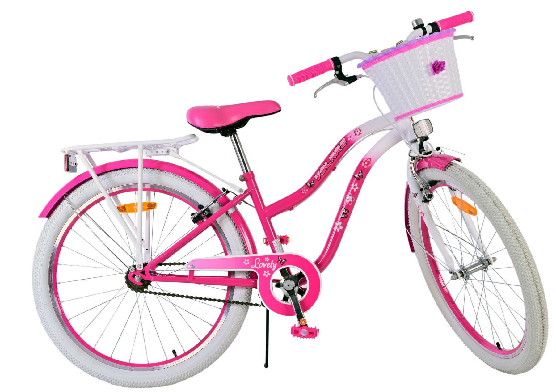 Volare mooie kinderfiets - meisjes - 24 inch - roze - twee handremmen