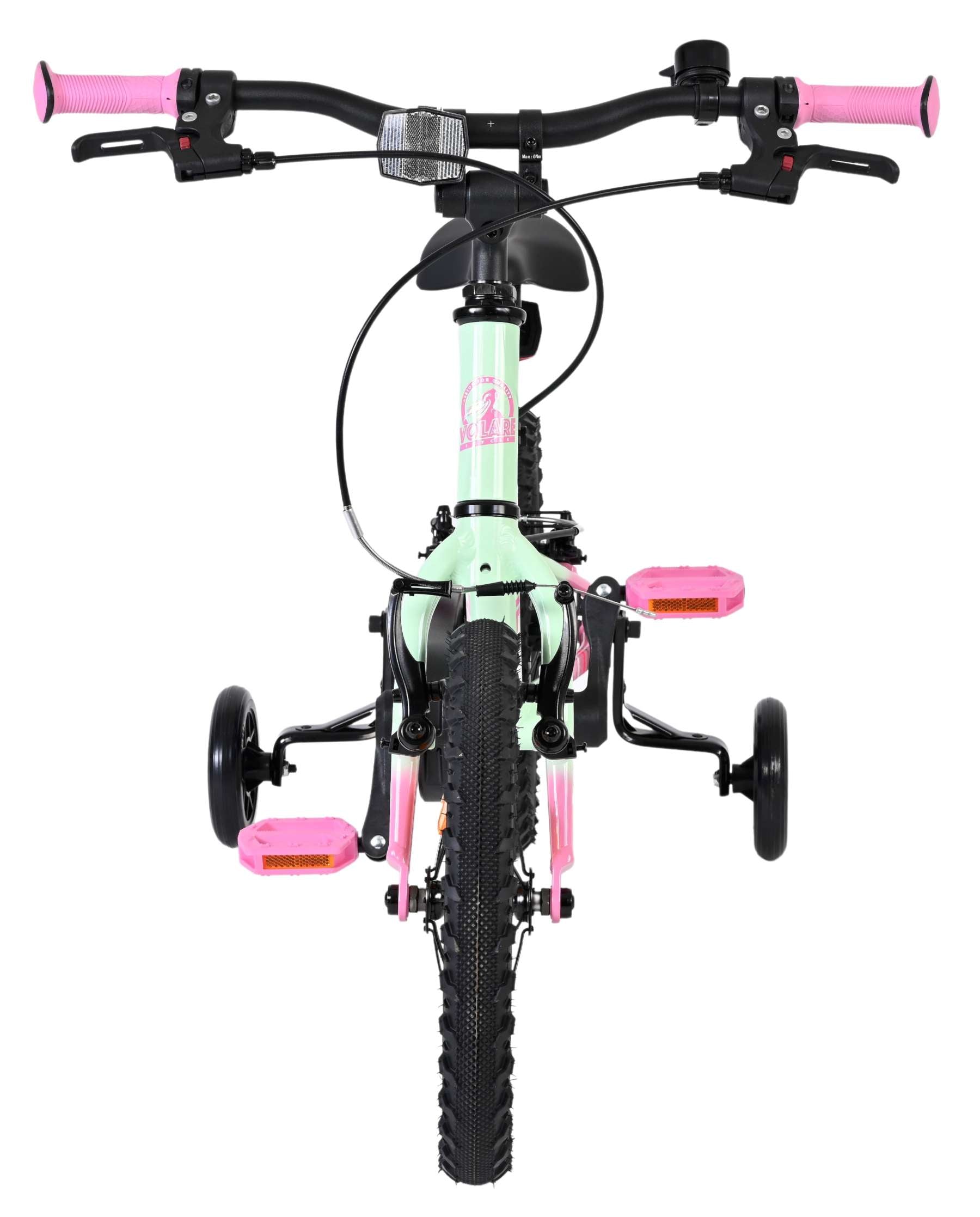 Volare milano kinderfiets - meisjes - 14 inch - mintgroen - twee handremmen