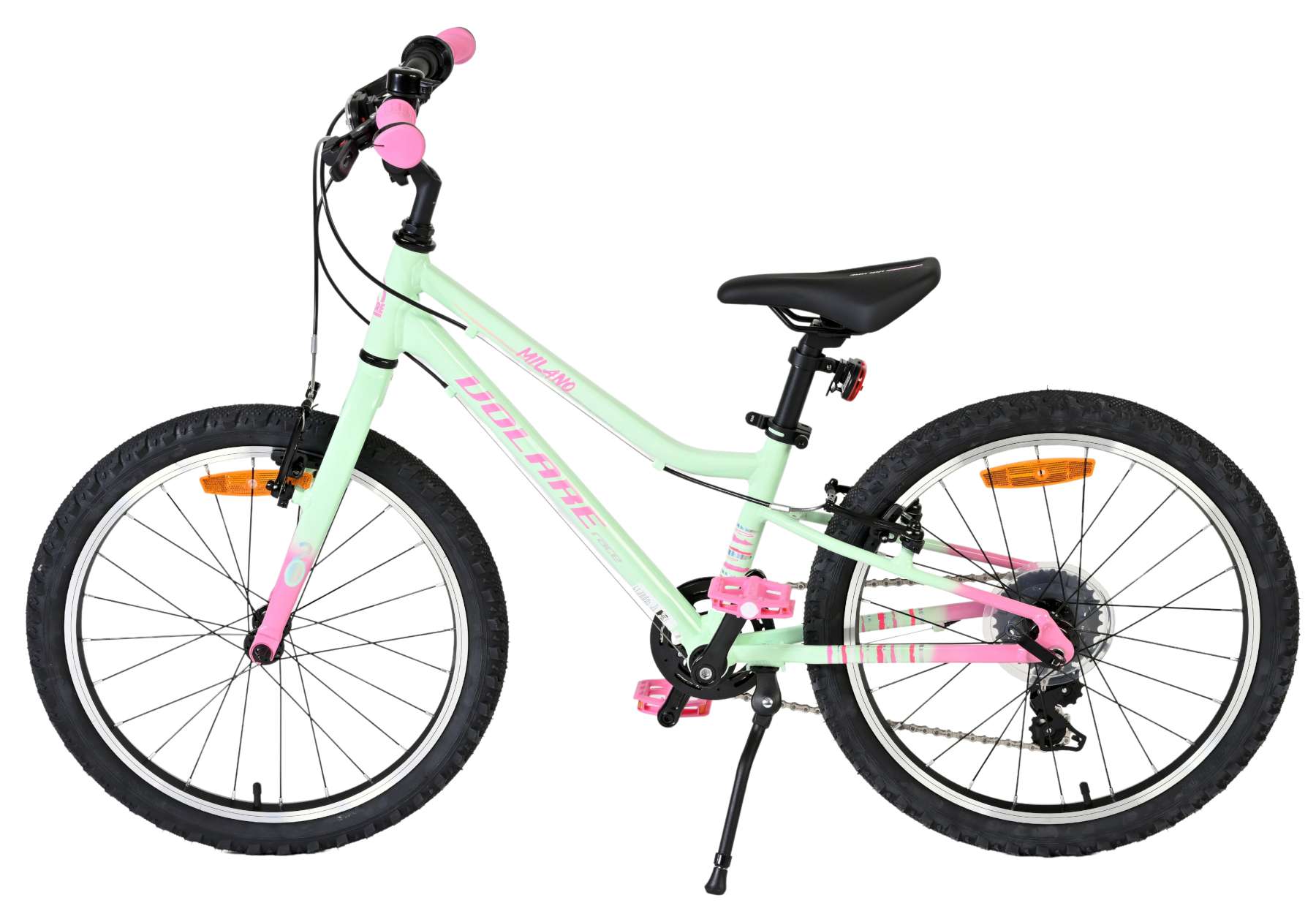 Volare milano kinderfiets - meisjes - 20 inch - mintgroen- 6-speed - twee handremmen