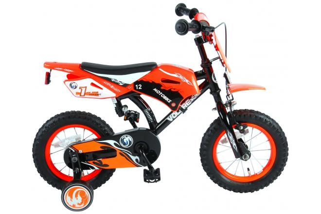 Volare Motor Kinderfiets - Jongens - 12 inch - Oranje - 95% afgemonteerd