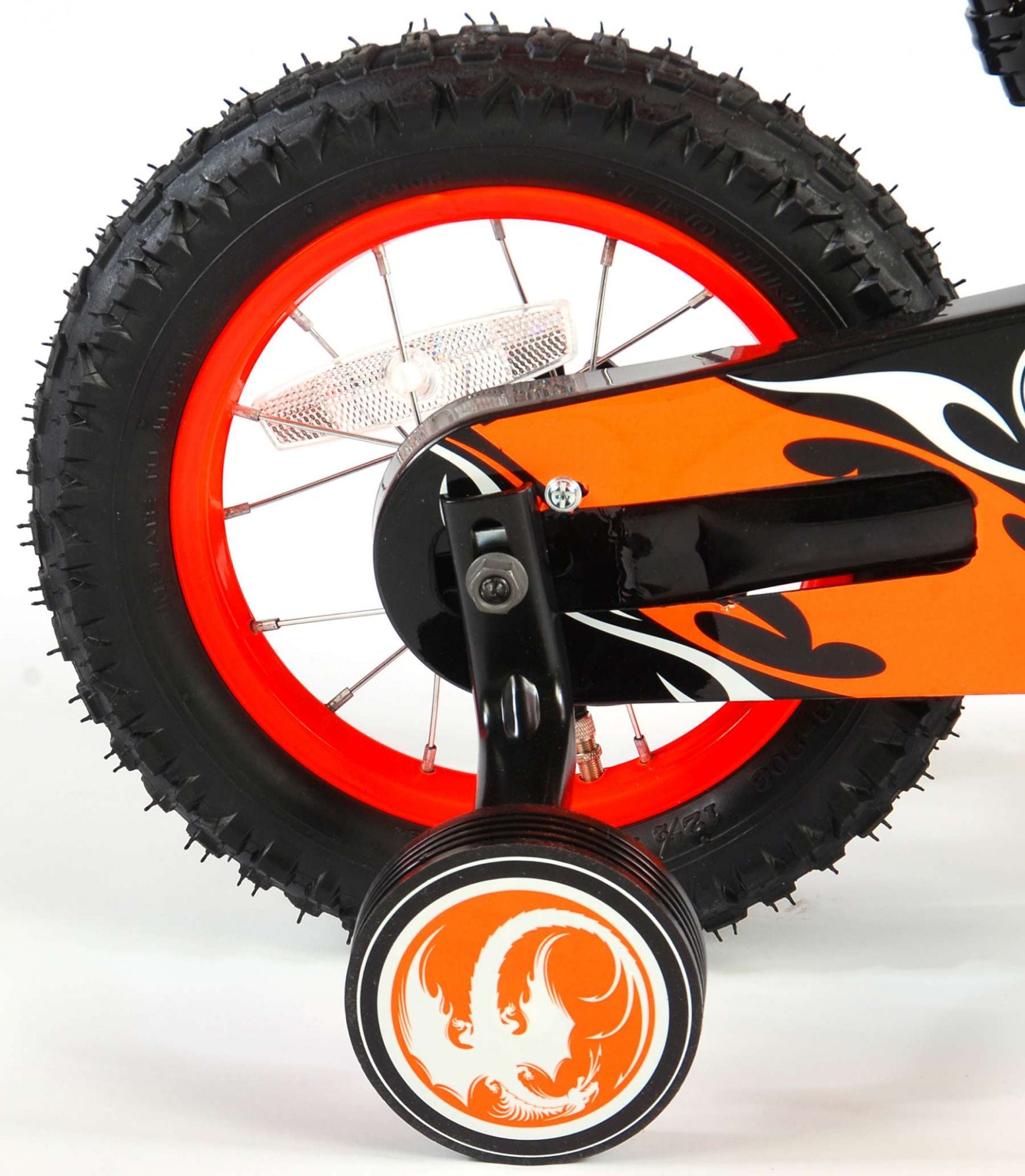 Volare Motor Kinderfiets - Jongens - 12 inch - Oranje - 95% afgemonteerd