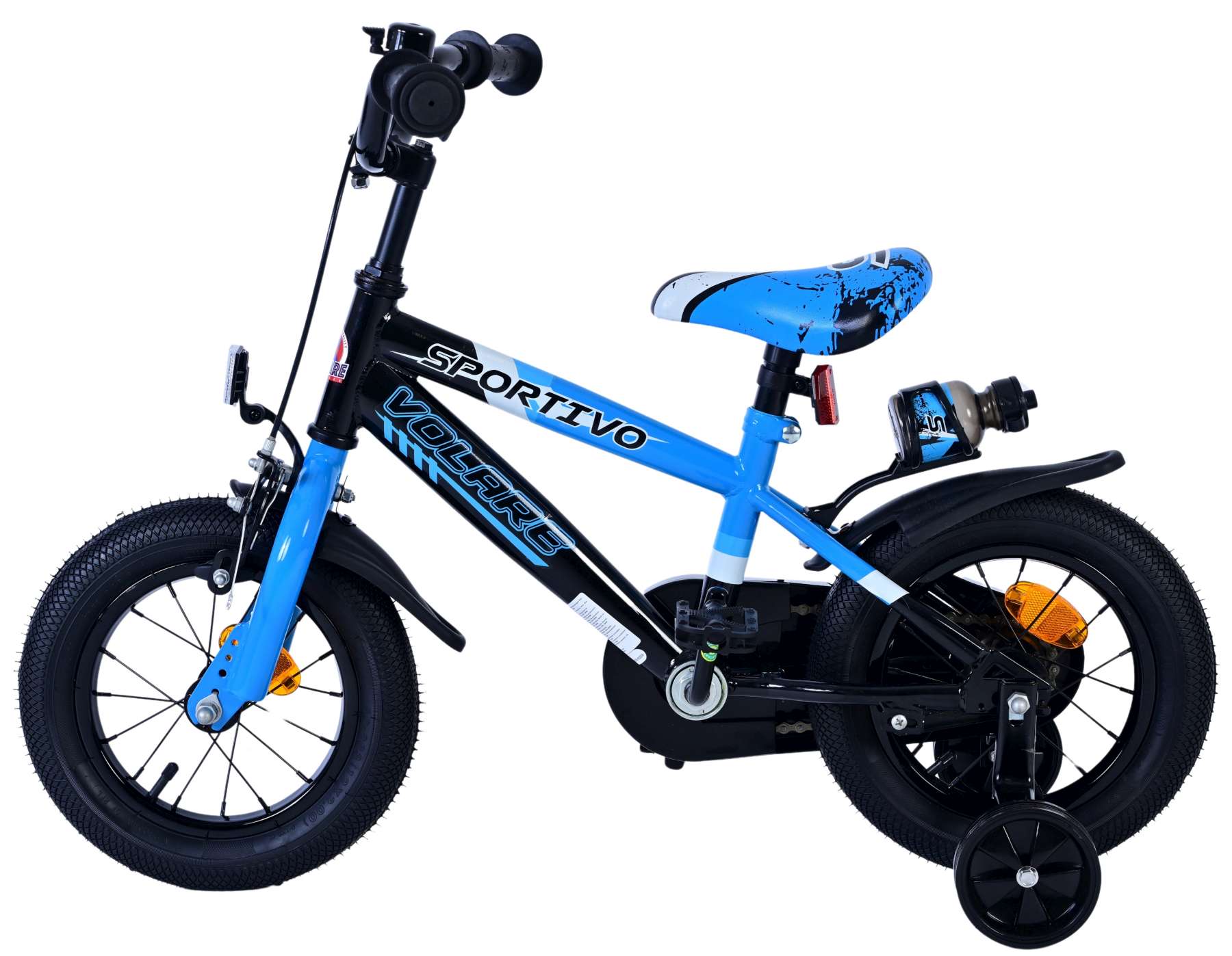 Volare sportivo kinderfiets - jongens - 12 inch - blauw zwart