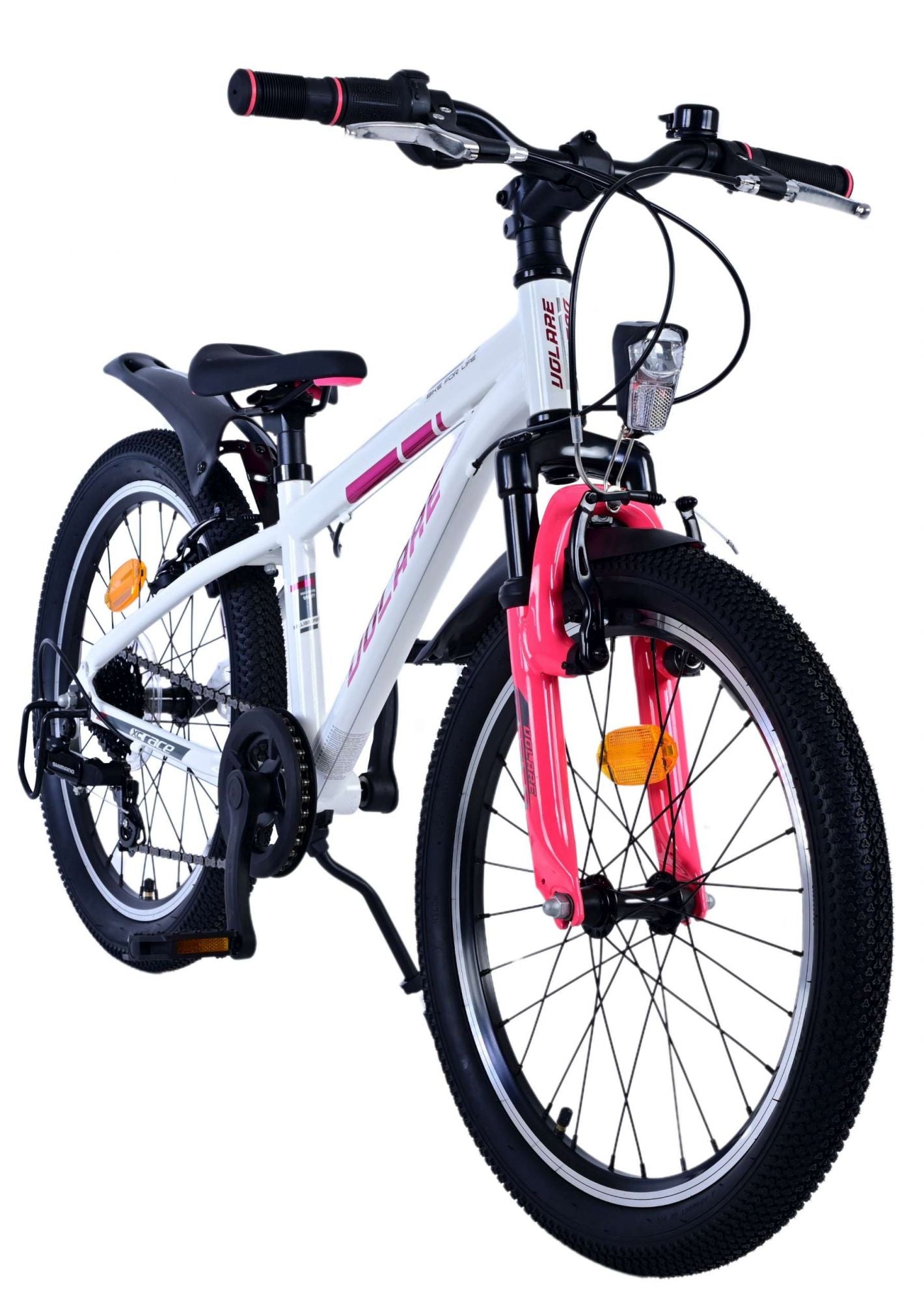 Volare xc race kinderfiets - 20 inch - wit roze - 7 speed
