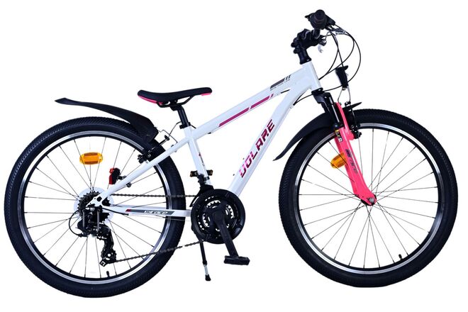 Volare xc race kinderfiets - 24 inch - 21 speed - wit roze