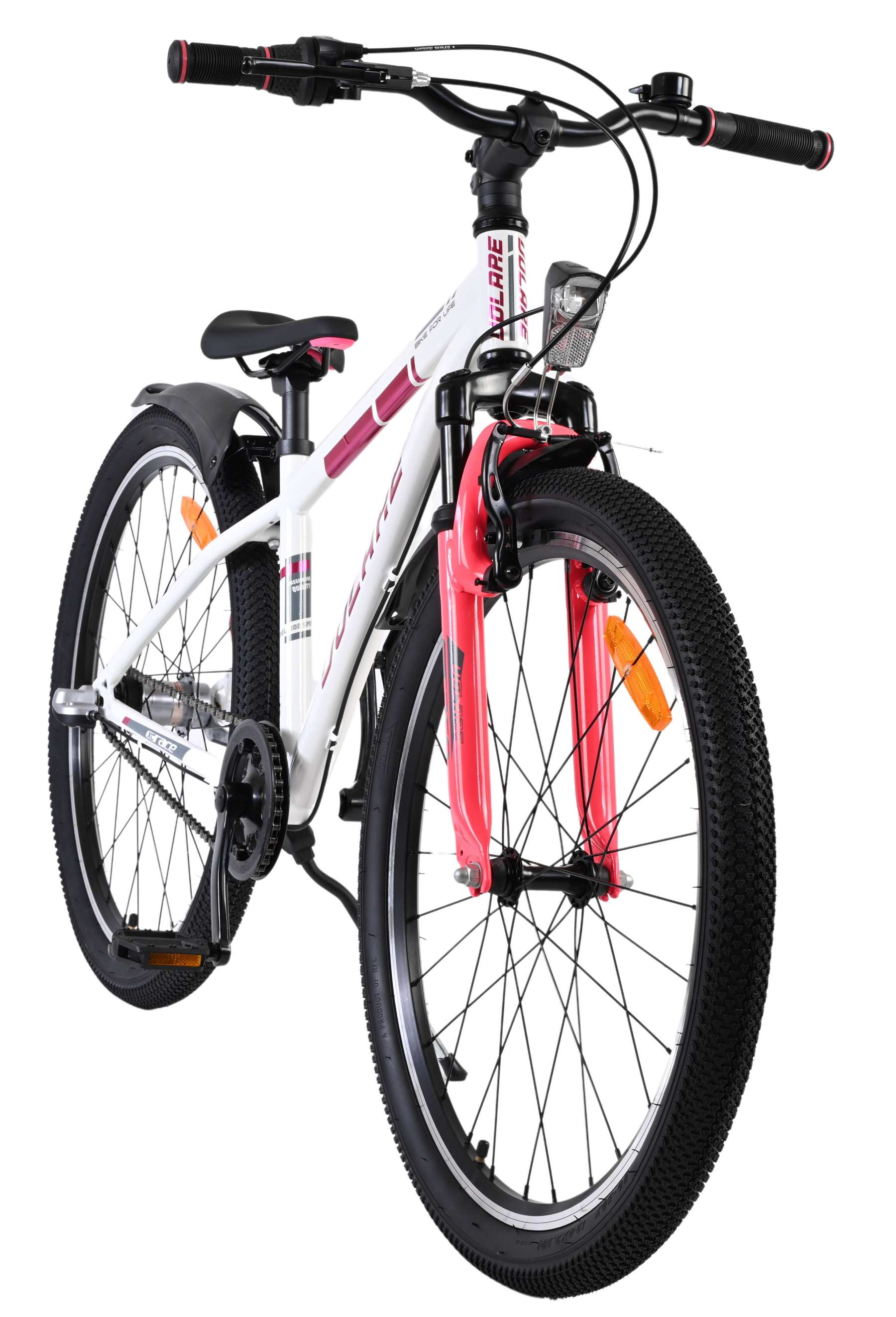 Volare xc race kinderfiets - 24 inch - nexus 3 - wit roze