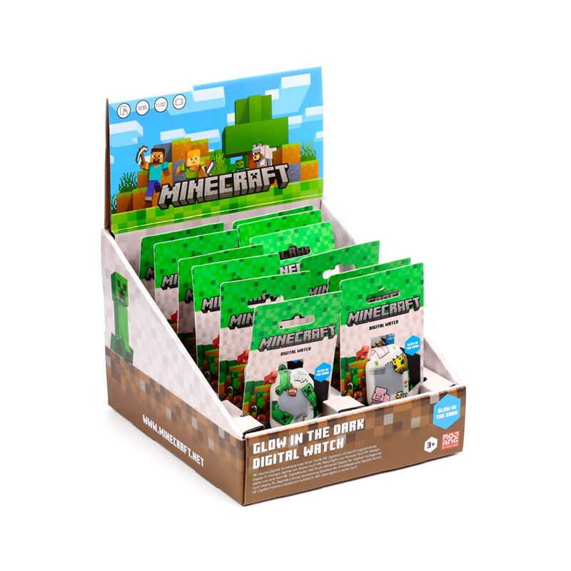 Union minecraft glow in the dark digitaal siliconen horloge