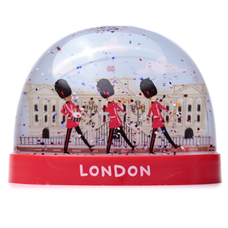 Londen souvenir koninklijke wachter op parade grote glitter sneeuwbol
