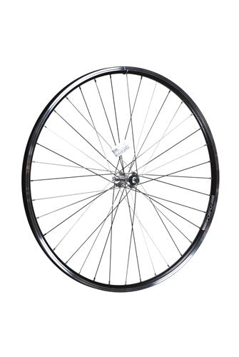 Rodi voorwiel 28 inch 622 zwart velgrem geslepen zijkant RVS spaak