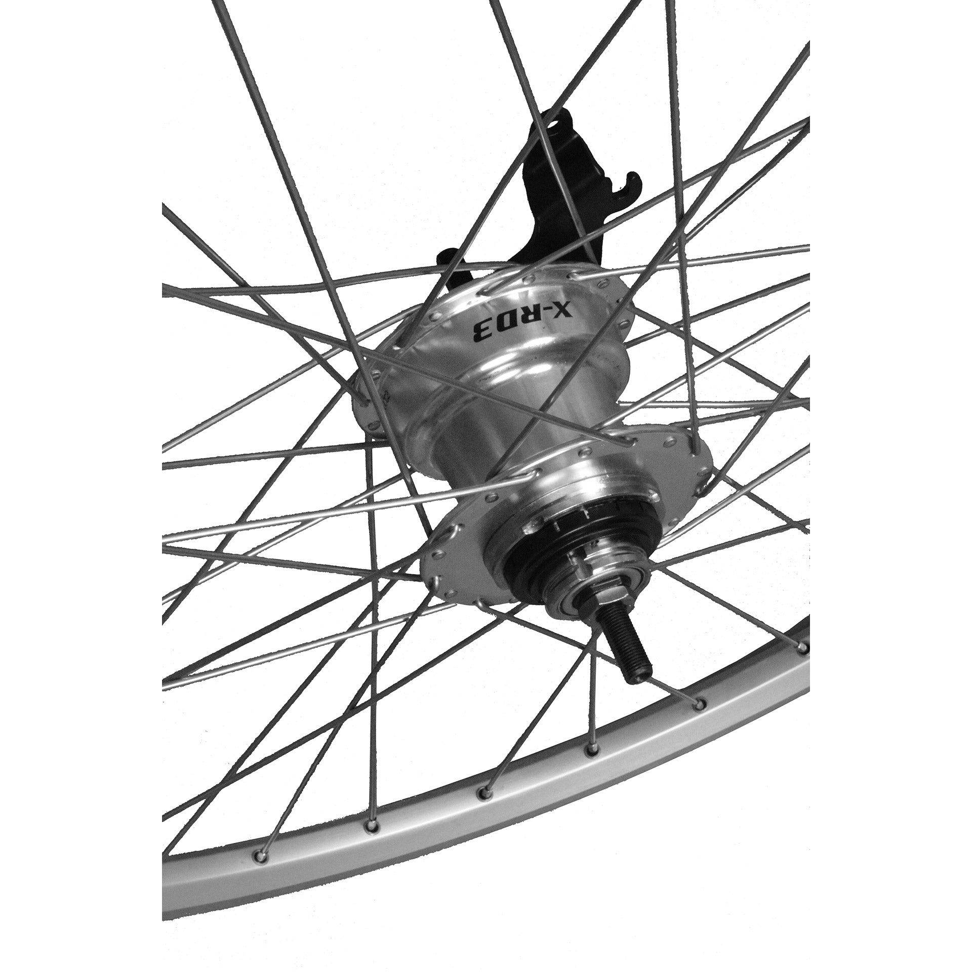 Roue arrière 28 tambour 3V X-RD3 moyeu 70mm alu ZAC2000