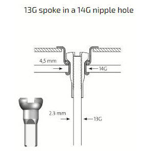 Sapim spaakverloopnippel spaak-13 velg-14 zilv. (500ste)