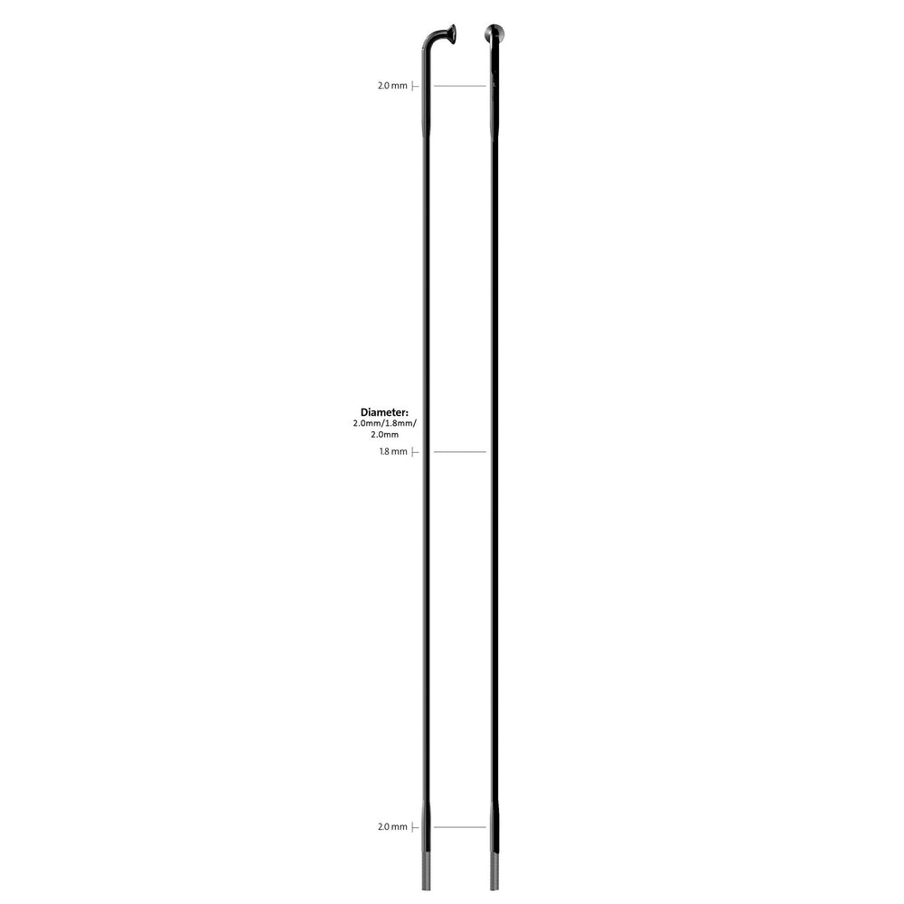 Sapim spaak 14-182l race rvs zwart zonder nippel (100st)
