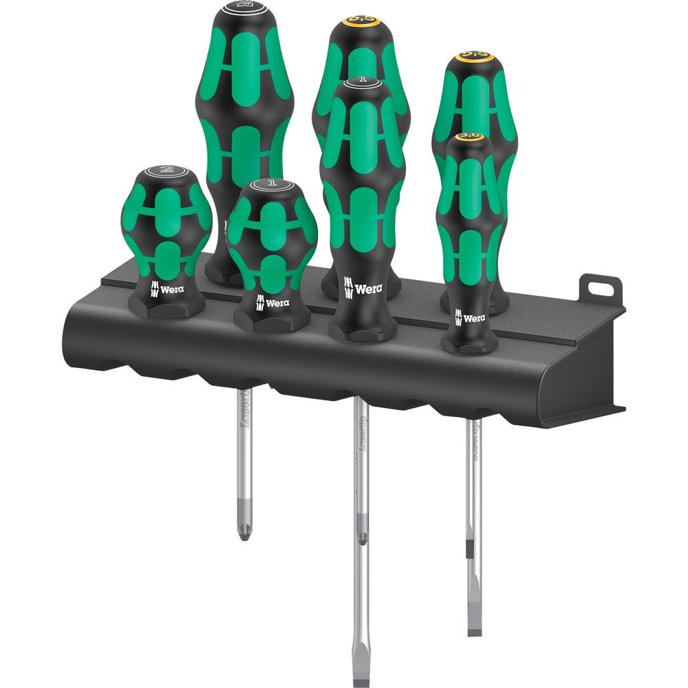 Wera 300 7 mix 2 schroevendraaierset (zwart groen, 7‑delig)