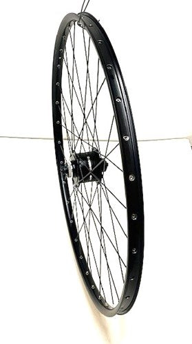 Shimano voorwiel 28 inch 622 zwart zwarte spaak naafdynamo centerlock