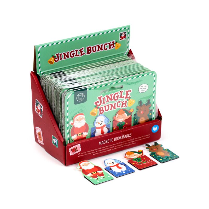 Jingle kerstmis magnetische boekenleggerset