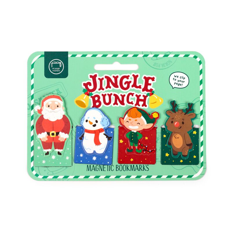 Jingle kerstmis magnetische boekenleggerset