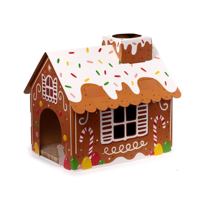 Abi doe-het-zelf kerstmis ginger lane 100% karton kat speelhuisje