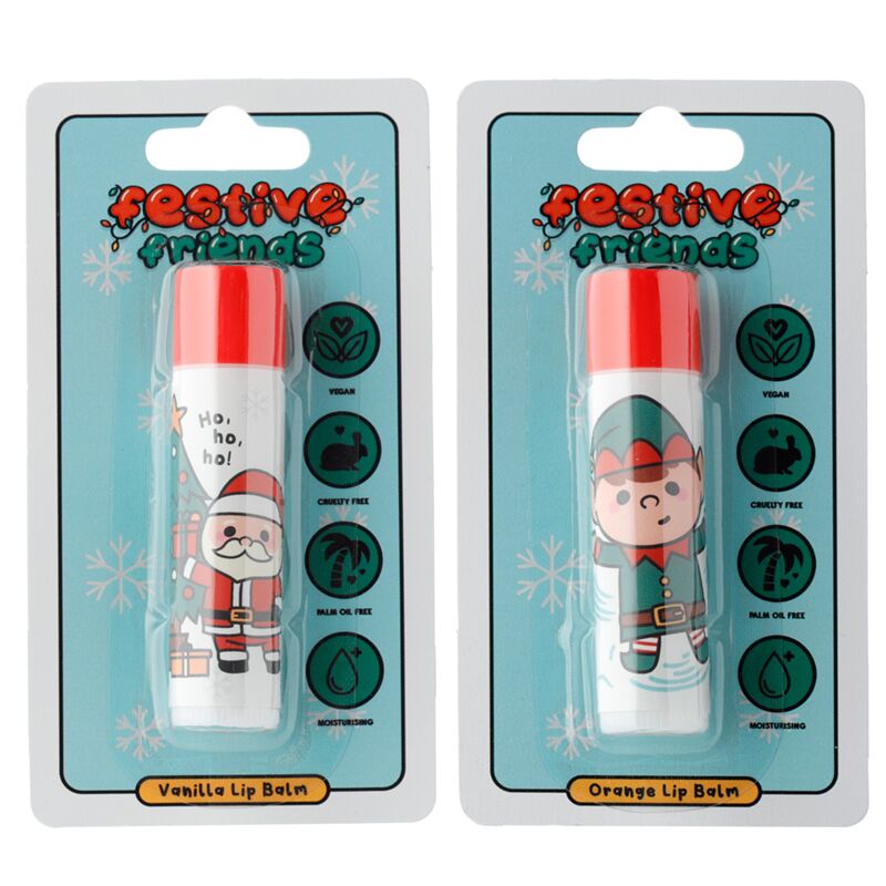 Kerstelf kerstman lippenbalsemstick - sinaasappel vanille