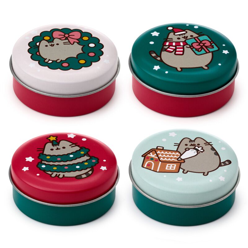 Kerstmis 2023 pusheen de kat lippenbalsem in blik