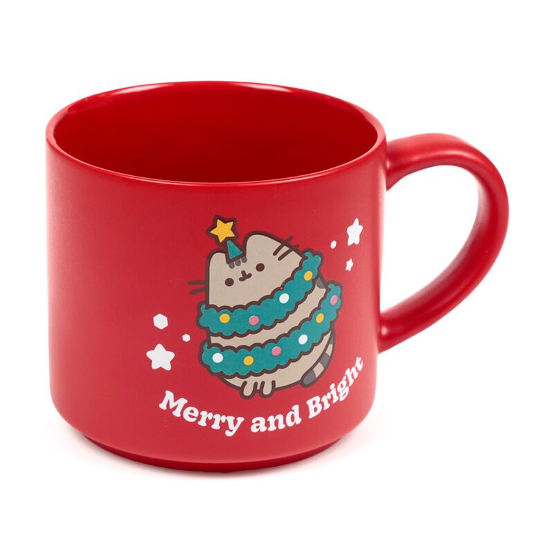 Kerstmis pusheen de kat grote porseleinen mok