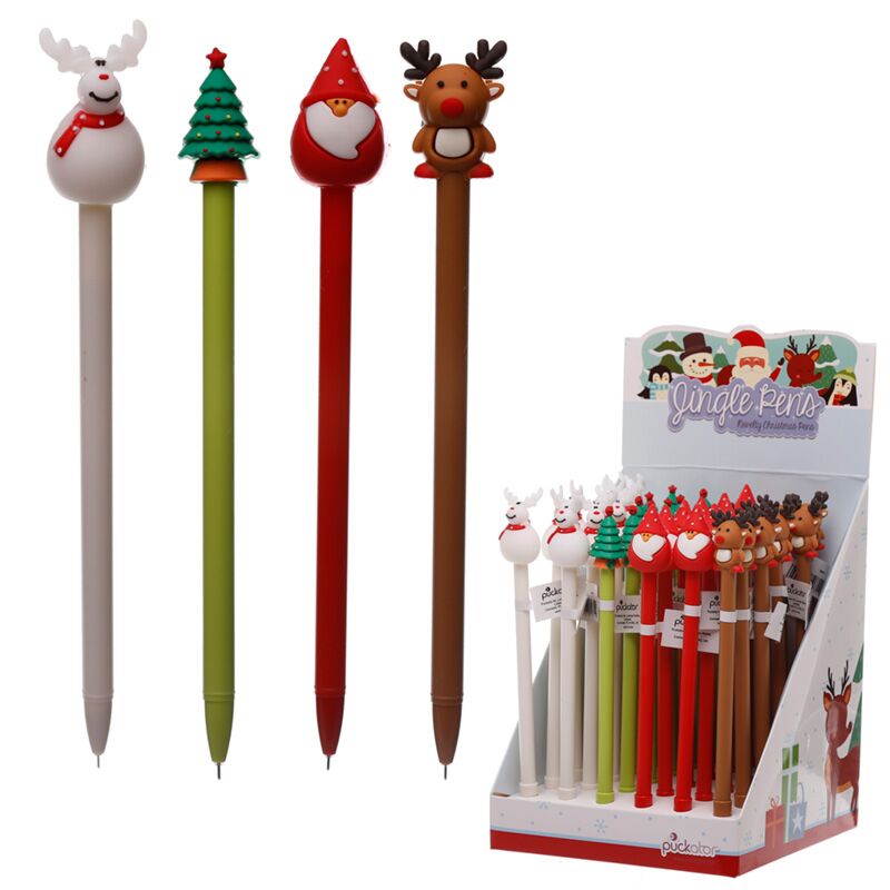 Feestelijke vrienden kerstmis fijnschrijver pen - zwart