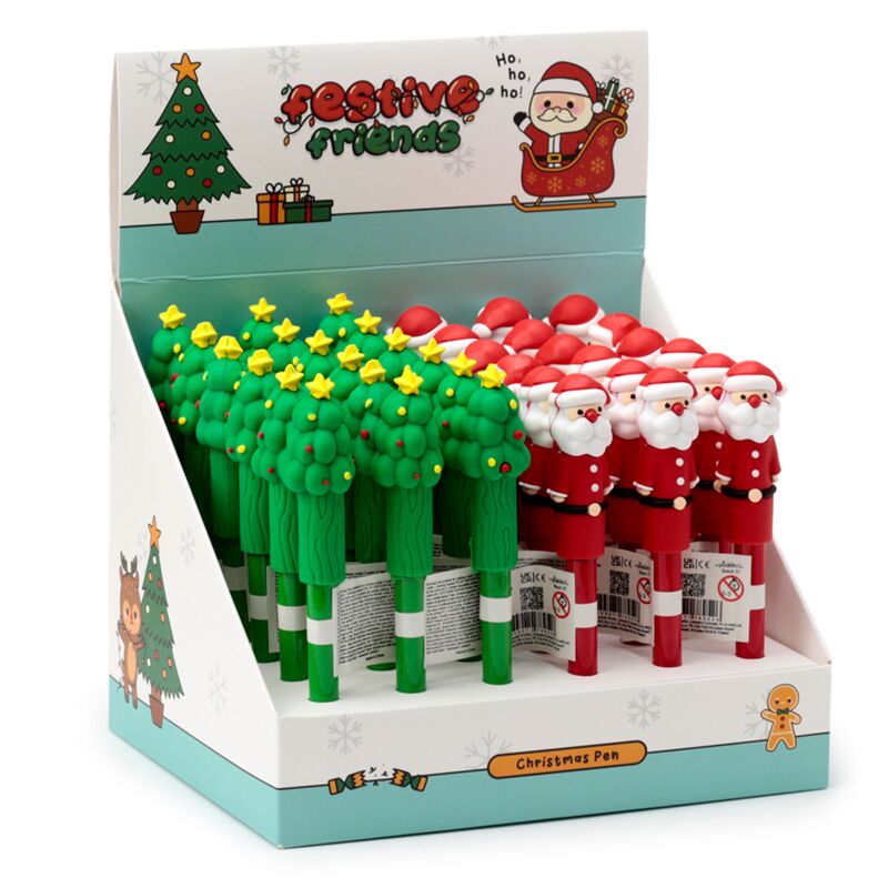 Feestelijke kerstmis pvc-pen - blauw