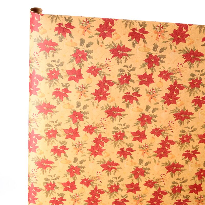Christmas botanicals 3m cadeaupapier rol