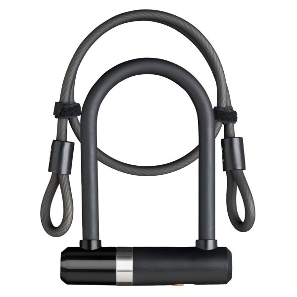 Axa beugelslot newton mini + kabel 100 8 - zwart