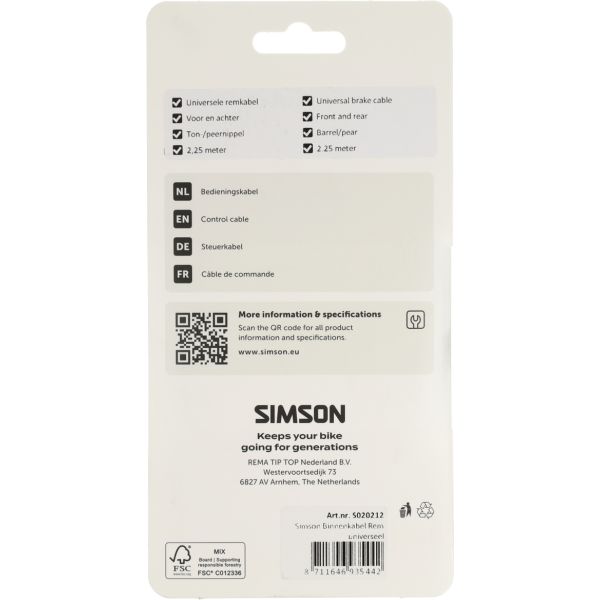 Simson rem binnenkabel universeel