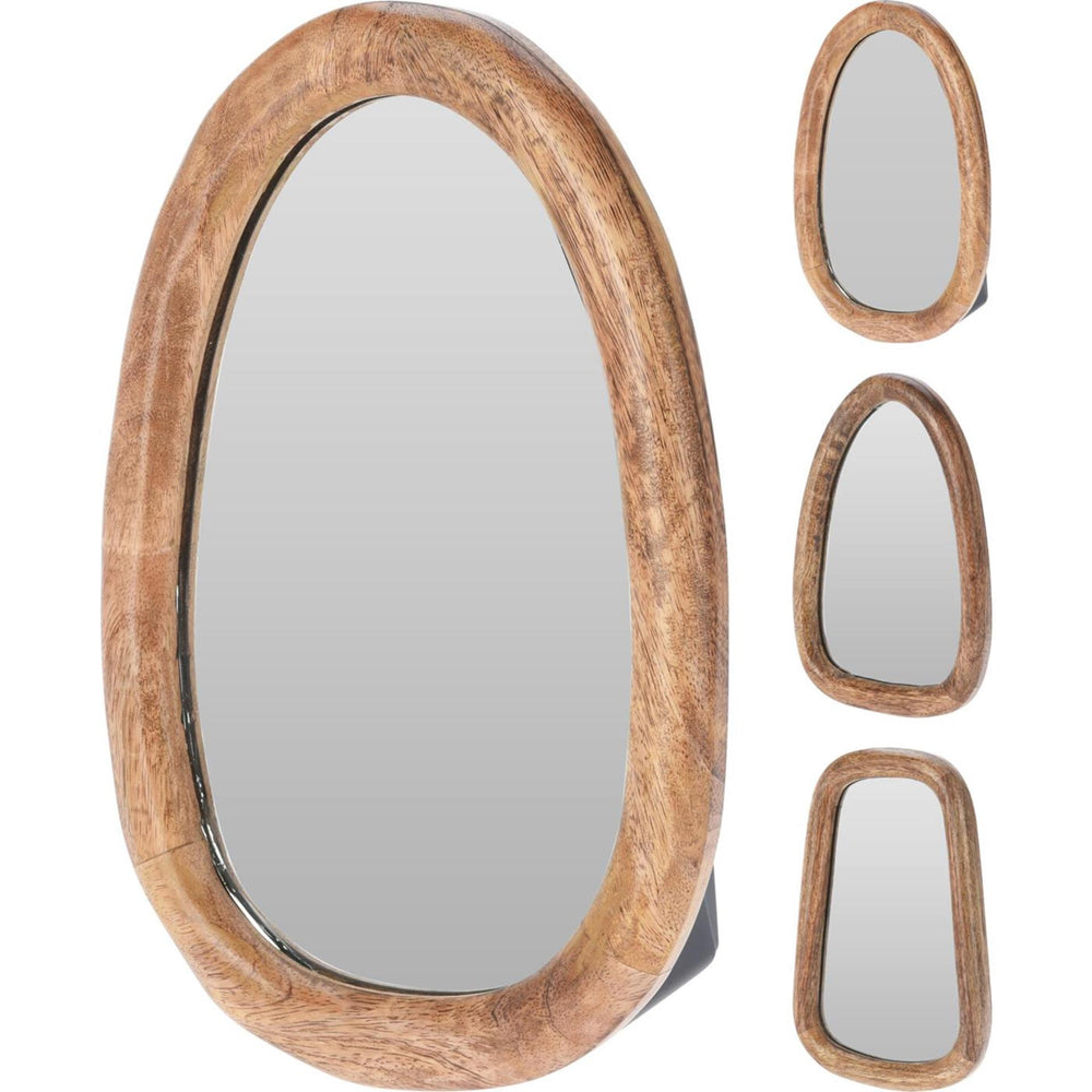 Home styling spiegel hout 25cm spiegel hout 25cm