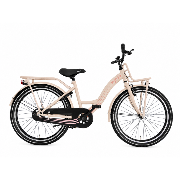 Kyoso kinderfiets blossom mocha 24 inch met remnaaf - mat taupe roze