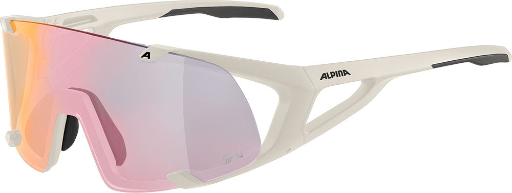 Alpina Bril HAWKEYE S QV zwart mat regenboogspiegel.Cat.1-3