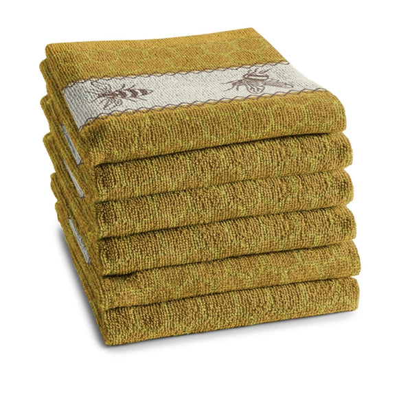 Ddddd keukendoek bees 50x55cm yellow per 6 stuks