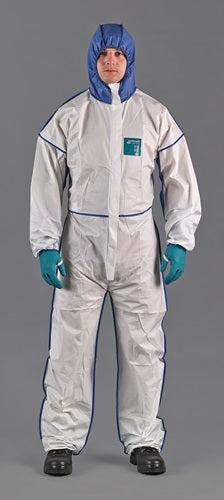 Ansell veiligheidsoverall | maat l | wit blauw | psa-categorie iii | 1 stuk - wn18b-00195-04 wn18b-00195-04