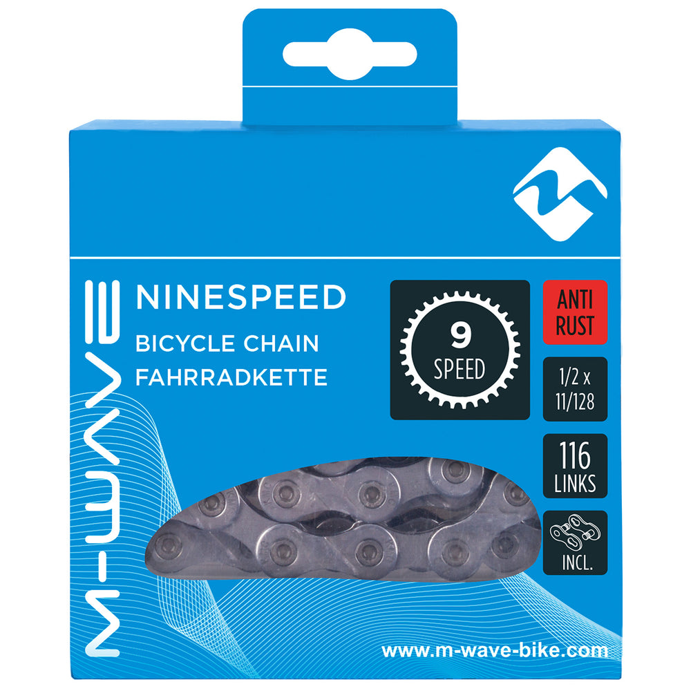 M-wave (kmc) ketting 9-speed 11 128 116 schakels anti roest in doos