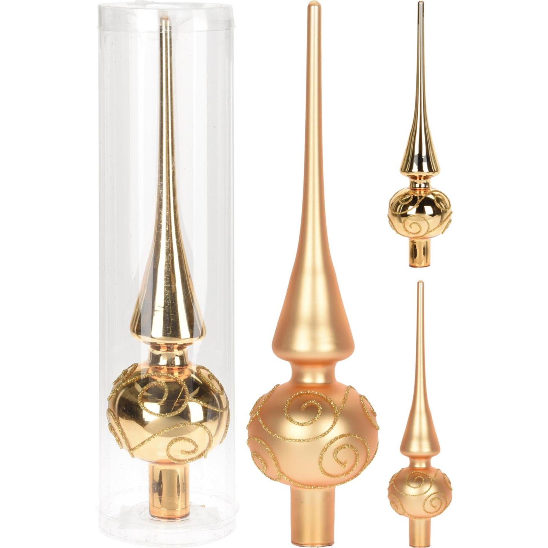 Piek goud glas 25cm 2 assorti
