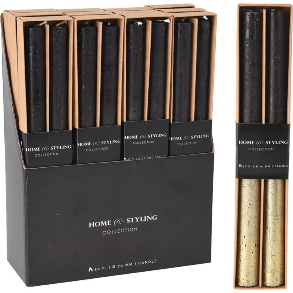 Home styling dinerkaars set a 2 ,2x25cm zwart goud