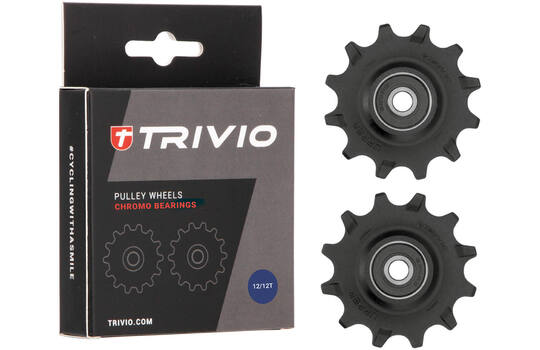 Trivio - derailleurwieltjes 12 12t chromo lagers