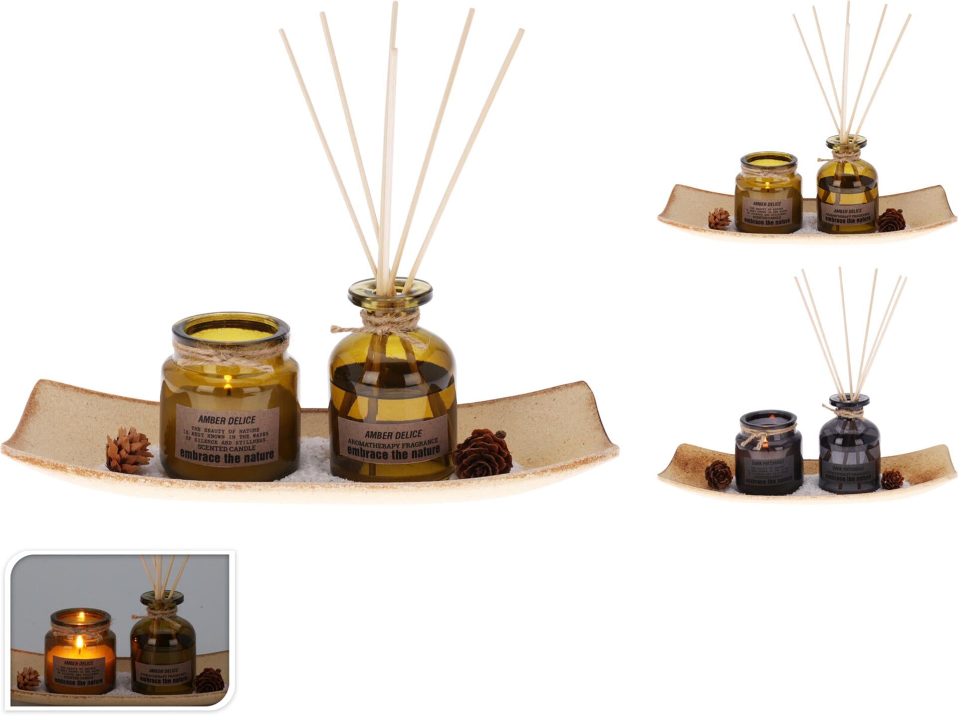 Home styling geur giftset geurkaars en geurstokjes