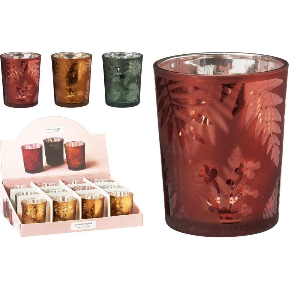 Home styling theelichthouder herfstblad 6,5cm