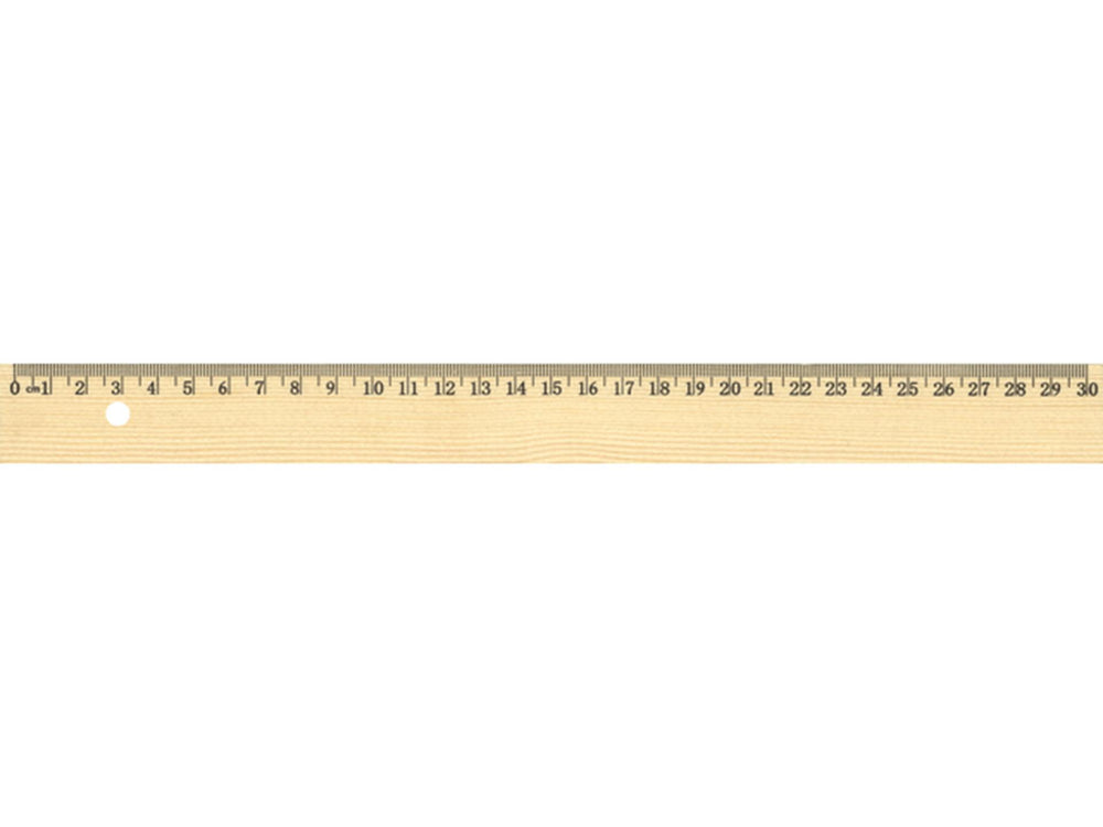 Kangaro liniaal 30cm hout met metaalinleg ongelakt